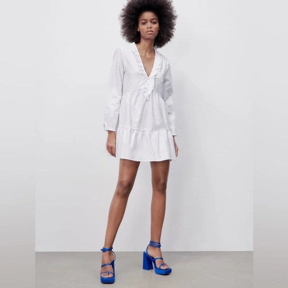 Zara TIERED OXFORD DRESS - Picture 5 of 15